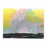 Untitled (Purple, Green, Yellow, Pink, Black) by Hyun Shin, Mixed-media print on wove paper, sold Feb 2024