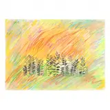 Two Works by Hyun Shin, The first: pastel and paint over intaglio print, sold Feb 2024