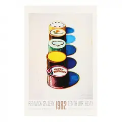 Happy Birthday , Rare Signed Exhibition Poster by Wayne Thiebaud, Offset lithographic poster in colors, sold Feb 2024