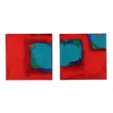 Rouge Diptych (Two Works) by Nancy Tuttle May, Oil on canvas, sold Feb 2024