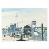 Afternoon At the Pier by Paul Minnis, Watercolor on paper, sold Feb 2024