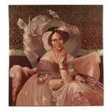Untitled (Ingres' Portrait of Madame Rothschild with Rhino and Bird ) by S. Tucker Cooke, Acrylic and gold leaf on canvas, sold Feb 2024