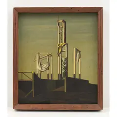The Other Side of the Square by Kay Sage, 1947, Huile sur toile, sold Jun 2024
