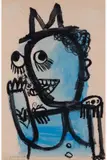 Le Général by Alekos Fassianos, 1966, Gouache sur papier, sold Oct 2024