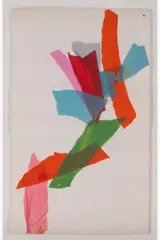 Sans titre by Alicia Penalba, 1979, Collage de papiers de soie et papiers crépons sur papier, sold Oct 2024