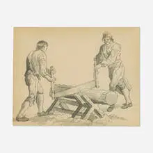 Untitled by Thomas Barker, ink on paper, sold May 2026