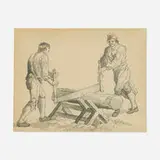 Untitled by Thomas Barker, ink on paper, sold May 2026