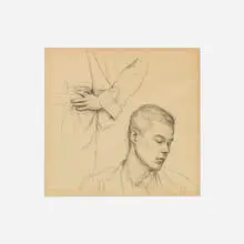 Portrait of Glenway Wescott by Paul Cadmus, 1940, ink on paper, sold May 2026