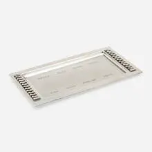 Tray by Jean Desprès, c. 1935, silver-plated brass, sold Oct 2022
