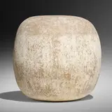 Nuuc stool by Claude Conover, 1976, glazed stoneware with engobe decoration, sold Oct 2022