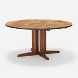 Cluster Base dining table by George Nakashima, 1980, American black walnut, sold Oct 2022