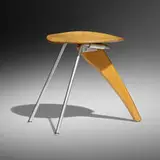 Rudder stool, model IN-22 by Isamu Noguchi, 1944, ash, birch, zinc-plated steel, aluminum, rubber, sold Oct 2022