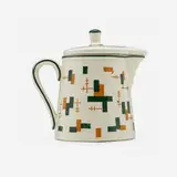 Teapot by Schramberg Majolikafabrik, 1929, glazed porcelain, sold Aug 2022