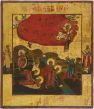 Russisch, um 1800 by Die feurige Himmelfahrt des Propheten Elias, tempera, offered Dec 2016