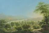 Ansicht vom Schloss Habsburg und dem Bade Schinznach im Aargau / Nach der Natur gez by Bleuler, Johann Heinrich Ii., lithograph, sold Dec 2016