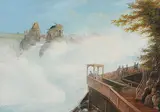 Vue de la chute du Rhin prise du Fischenz / chez Louis Bleuler à Schaffhouse by Bleuler Schule, 1.Hälfte 19.Jh., gouache, offered Dec 2016