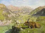 Blick von einer Alp ins Linthtal, 1901 by Alexander Leo Soldenhoff, oil on canvas, sold Dec 2016