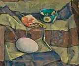 Nature morte à l'oeuf de cygne", 1956 by Conrad Meili, oil on board, offered Dec 2016