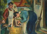 Hausiererin by Heinrich Herzig, oil on panel, sold Dec 2016