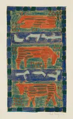 Bildteppich-Entwurf by Erna Schillig, 1936, pastel, offered Dec 2016