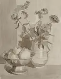 Blumenstillleben by Erna Schillig, ink, offered Dec 2016