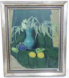 Stillleben mit Eukalyptuszweigen, Zitronen und Gemüse, 1914 by Otto Meister, oil on canvas, offered Dec 2016