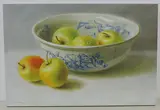 Schale mit Äpfeln by Markus Roffler, oil on canvas, sold Dec 2016