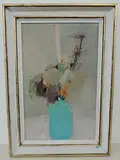 Stillleben in türkisfarbener Vase by Hans Ruedi Sieber, oil on canvas, sold Dec 2016