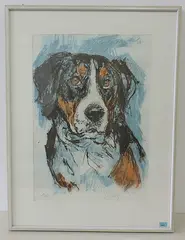 Berner Sennenhund by Fritz Hug, color lithograph, sold Dec 2016