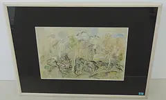 Bewaldete Felsstudie by Oskar Lüthy, 1938, mixed media, offered Dec 2016