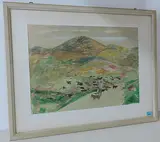 Ziegenherde mit Hirte by Hermann Alfred Sigg, 1952, watercolor, sold Dec 2016