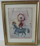 Zirkusreiter by Paul Stauffenegger, 1984, watercolor, offered Dec 2016