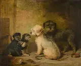 Hundefamilie by England, Mitte 19.Jh., 1848, oil on canvas, sold Sep 2016
