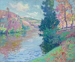 Paysage de la Creuse by Paul Madeline, oil on canvas, sold Sep 2016