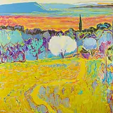 Mandelträd" (Mandelbaum) by Bjorn Wessman, 2013, oil on canvas, sold Sep 2016