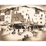 Untitled by Gene Kloss, etching, sold Dec 2023