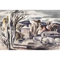 Untitled by Millard Sheets, watercolor on paper, sold Dec 2023
