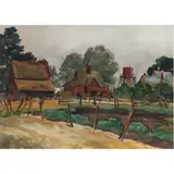 Untitled by Emil Kosa Jr., watercolor on paper, sold Dec 2023