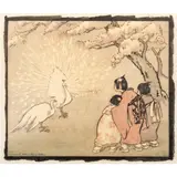 White Peacock by Helen Hyde, 1914, woodcut, sold Dec 2023