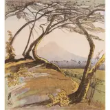 Mt Orizaba from Jalapa by Helen Hyde, woodcut, sold Dec 2023