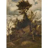 Autumn Landscape by Karl Heffner, oil on canvasboard, sold Dec 2023