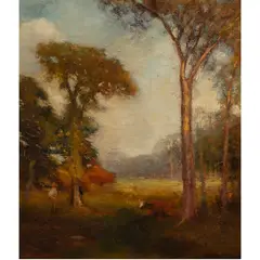 Tending the Cattle by Elliott Daingerfield, oil on canvas, sold Dec 2023
