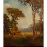 Tending the Cattle by Elliott Daingerfield, oil on canvas, sold Dec 2023