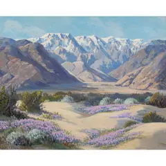 Desert Wildflowers - Palm Springs by Carl Sammons, oil on canvasboard, sold Dec 2023
