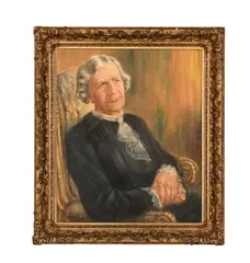 Portrait of an Woman in a Black Dress by Kent Cottrell, pastel on paper, sold Nov 2025