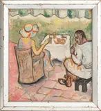Alfresco by Dorothy W. Daly, circa 1940, Gouache on Board, sold Mar 2025