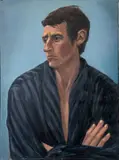 Man in Dressing Gown by Penny Purpura, Oil on Canvas, sold Mar 2025