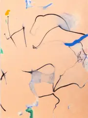 Abstract Composition in Peach by Robert O'Meara, Oil on Canvas, sold Apr 2025