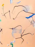 Abstract Composition in Peach by Robert O'Meara, Oil on Canvas, sold Apr 2025