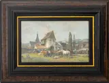 Market Scene by Karl Stuhlmüller, Oil on Panel, sold Apr 2025
